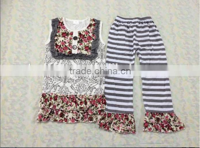 wholesale 2015 new arrive baby girl persnickety spring clothing set girl boutique caprie outfits girl persnickety cotton outfits