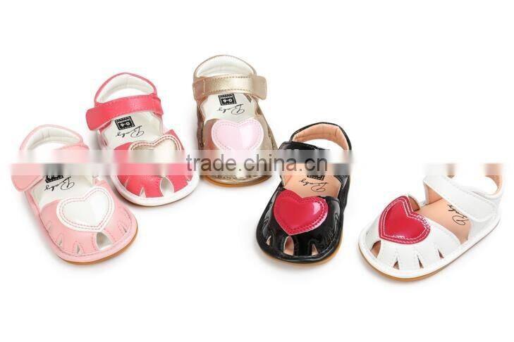 Heart design leather baby shoes, leather sandals for baby