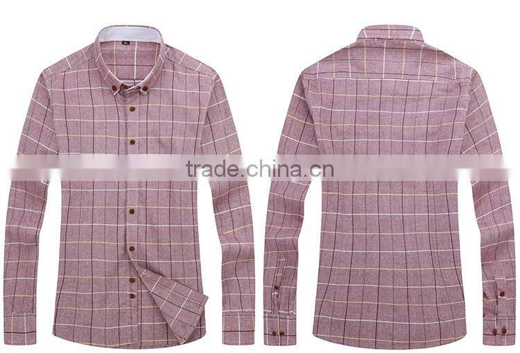 Business casual plaid shirt wash-and-wear cotton of cultivate one's morality men long sleeve shirt male tide