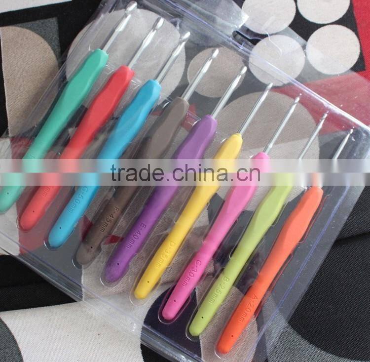 High quality 9PCS TPR aluminum crochet kits/Knitting Needles