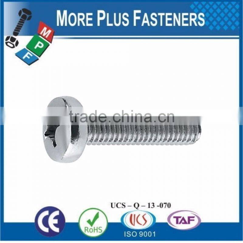 Made in Taiwan Pan Head Phillips Recess Machine Screw DIN 7985