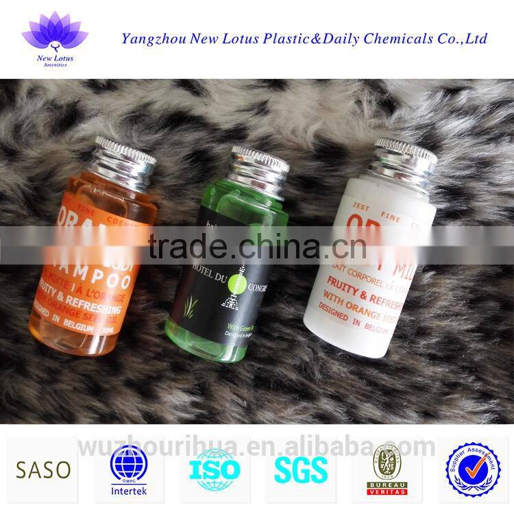 2015 new hotel bottle with aluminum cap for shampoo