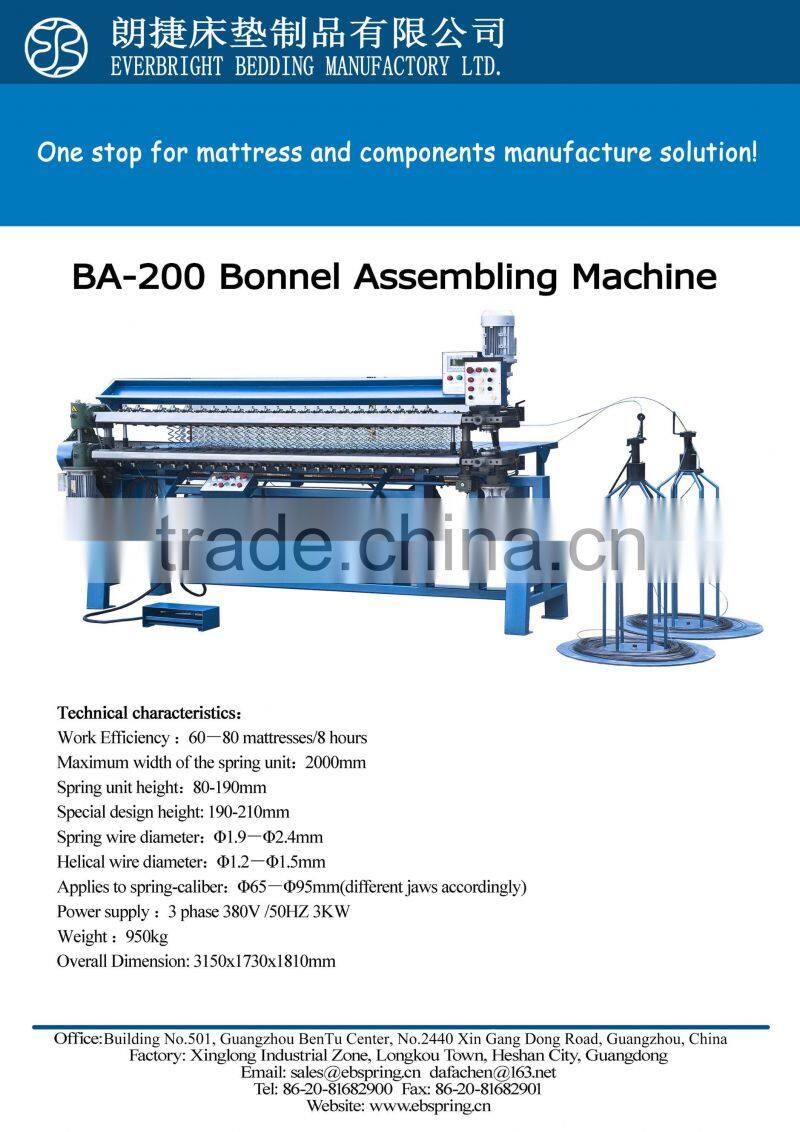 Pocket Spring Assembling Mattress Machine with Nordson gluing box