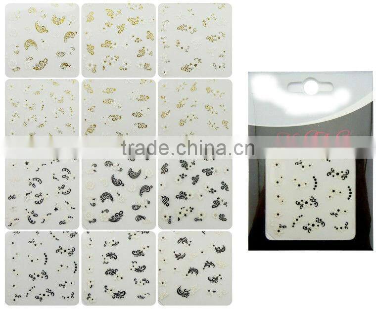 Lovely Promo Gel Nail Sticker for Girls Fashion Nail Art Flower Sticker