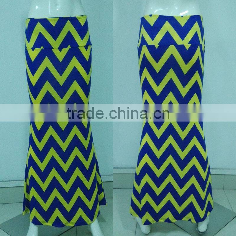 hot selling zig zag chevron maxi long skirt