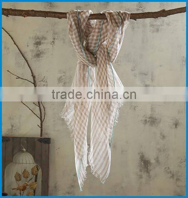 Spring fashion woven tartan plaid scarf for men