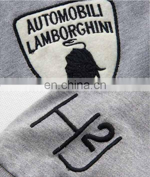 custom white emboridery cotton polo shirt