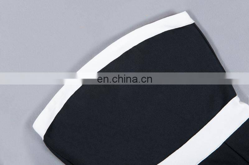 amigo 2017 latest black white sexy tube long bandage jumpsuit for women party wear