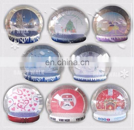 Snowman themed inflatable human size snow globe for sale