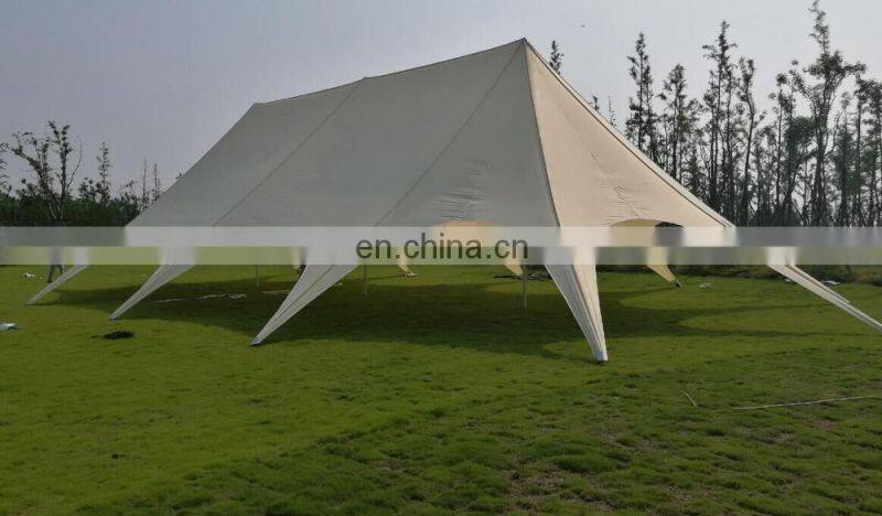 Beige 25x14m big three peak star canopy tent used for 100 people party/event/trade show with factory price