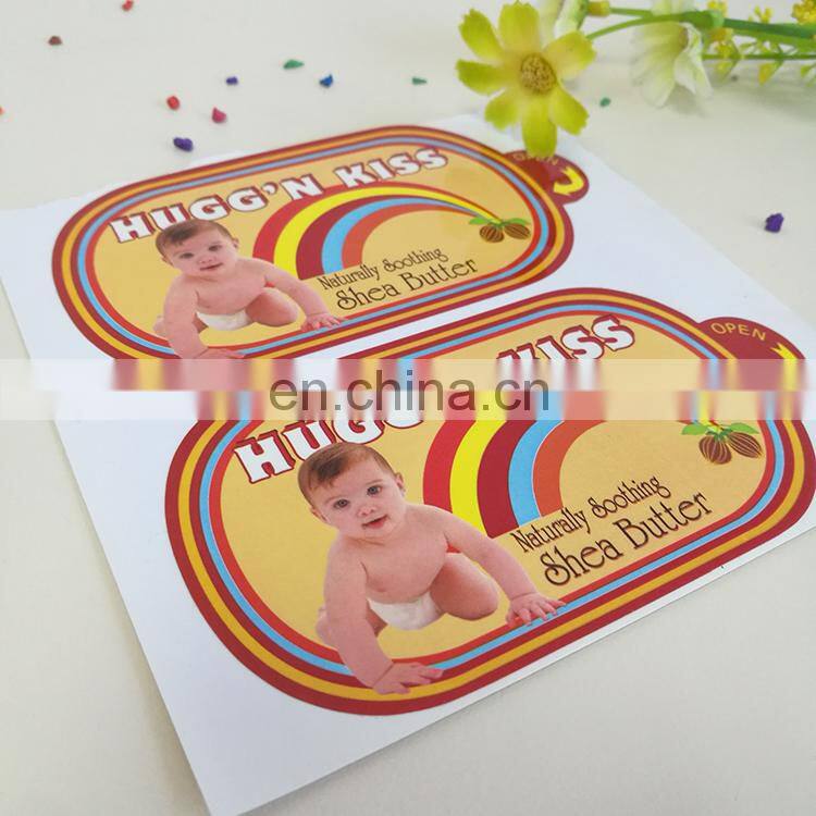 Customized cheaper price Piece cutting sticker /custom logo self adhesive sticker for kids baby products