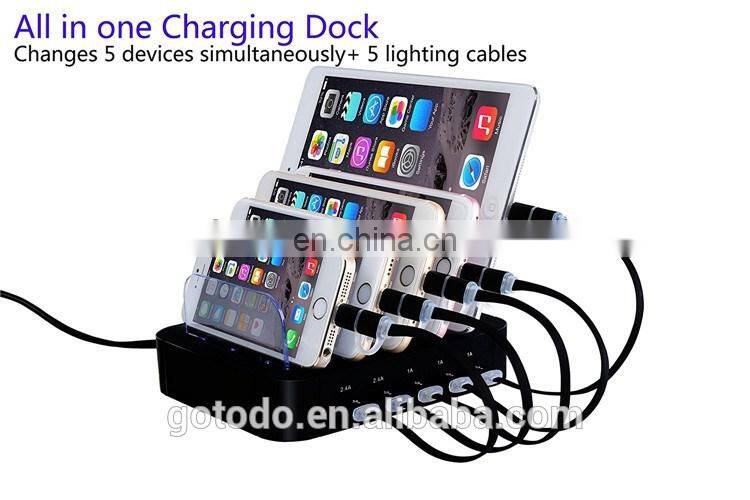 Amazon universal multi port 5 port mobile phone USB charging station