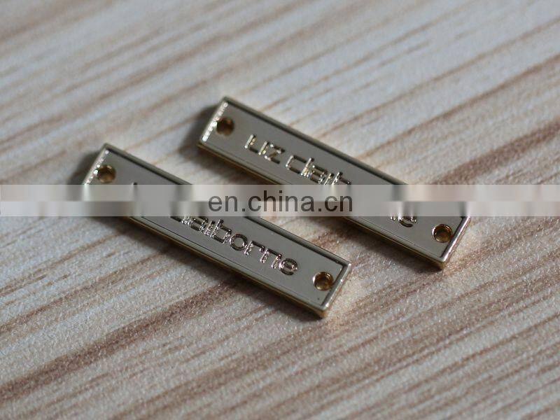 high level gold plated custom made metal logo charms for bags