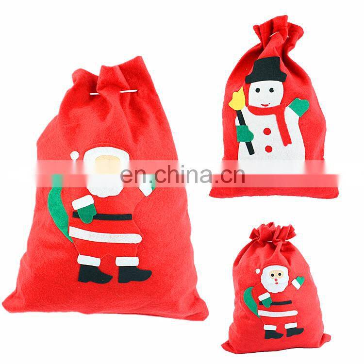Wholesale bulk felt christmas drawstring gift bags