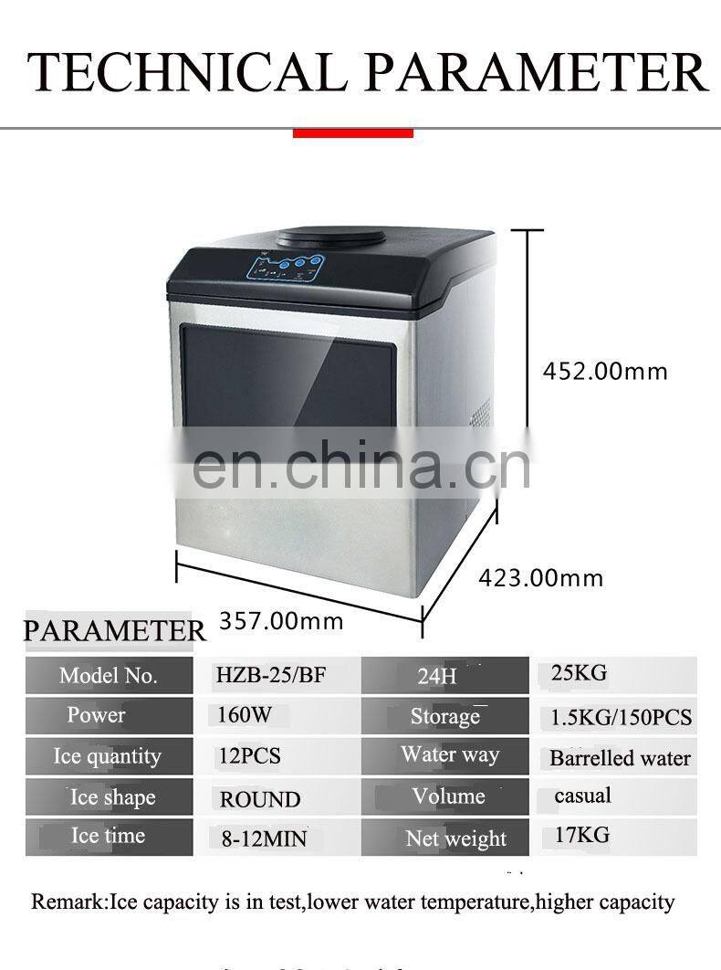 Commercial multi-functional small round ice making machine ice maker with a bottled water