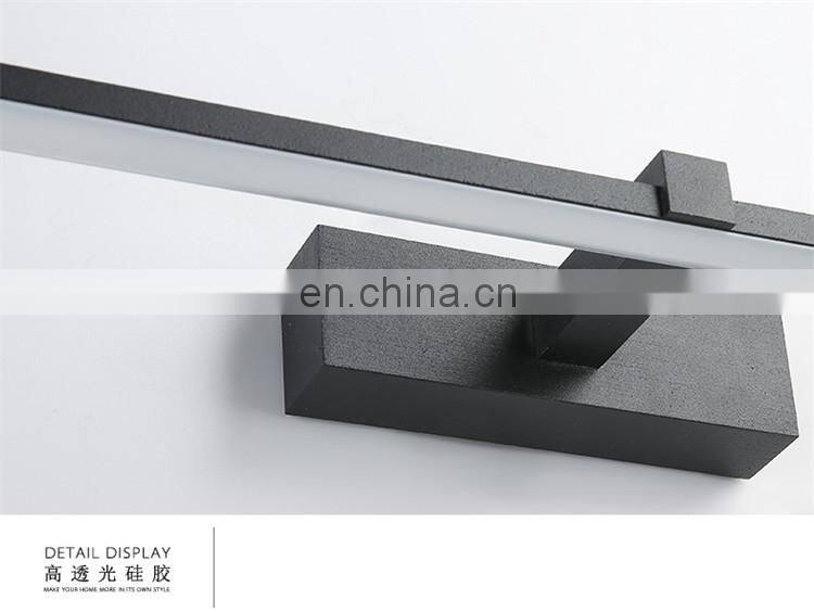 Modern long black white LED mirror cabinet light for bathroom hotel
