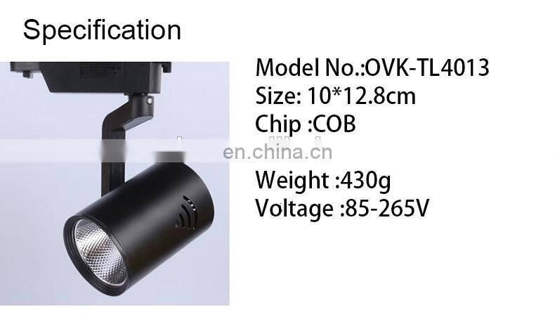 black color 30w led track lighting system high cob spotlight for commercial