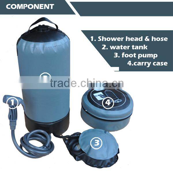 (74674) new design hot sales patent portable solar outdoor camping pressure shower