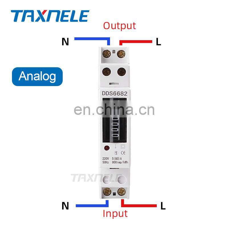 Single Phase Two Wire LCD Backlit Wattmeter Power Consumption Watt Energy Meter kWh 60A 32a 230V 50Hz Electric Din Rail Mount