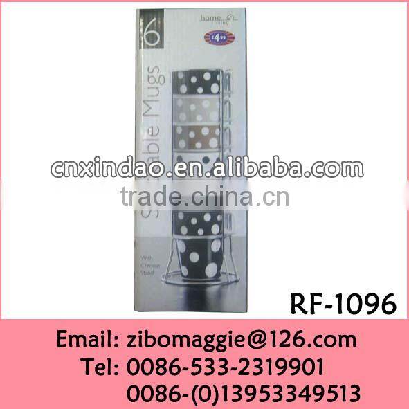 Professional Zibo Made Wholesale Porcelain Mug with Handle for Polka Dot Coffee Mug