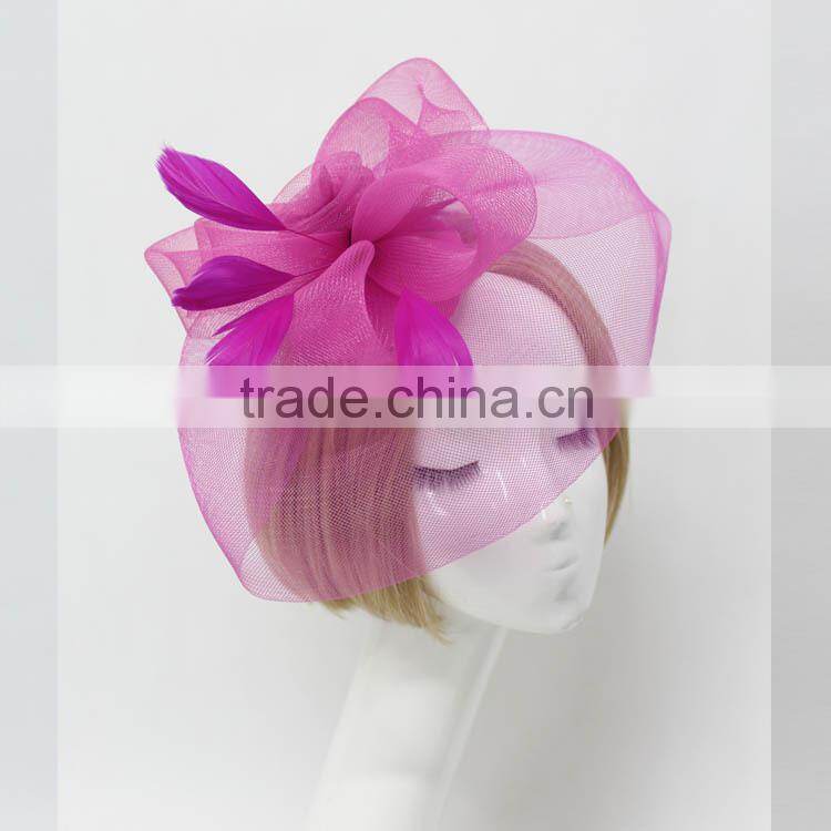 Fashionable Design Bridal Feather Fascinator Hat With Clip