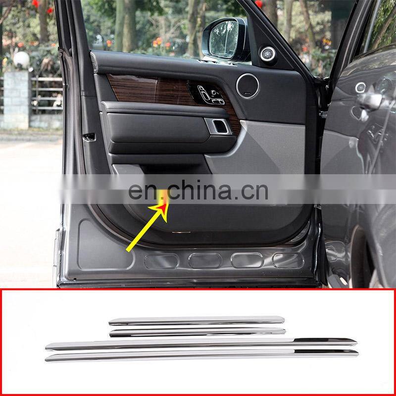 4Pcs Stainless Steel Interior Door Decoration Strips Trim For Land Rover Range Rover Vogue 2018 Car Accessories