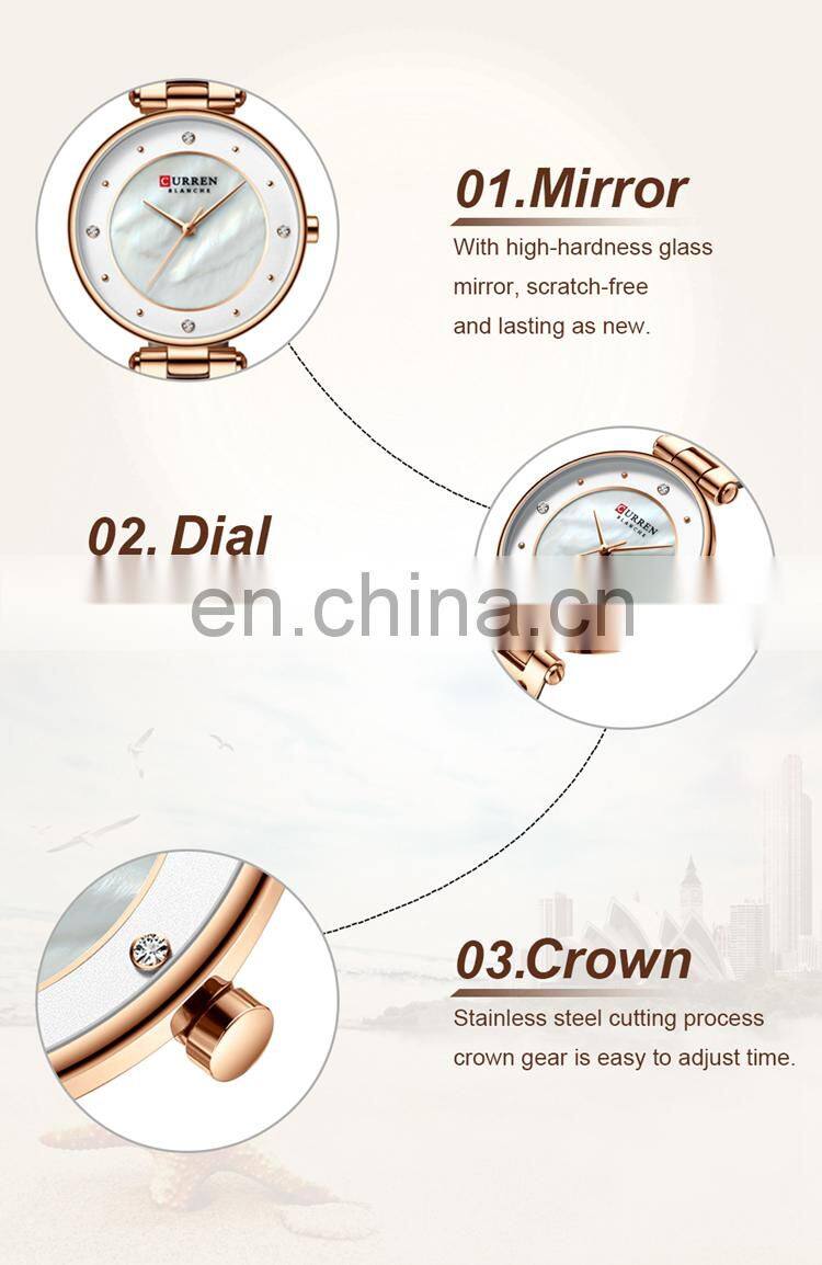 CURREN 9056 Charm Quartz Leather Strap Casual Elegant Ladies Bracelet Hand Watch Online