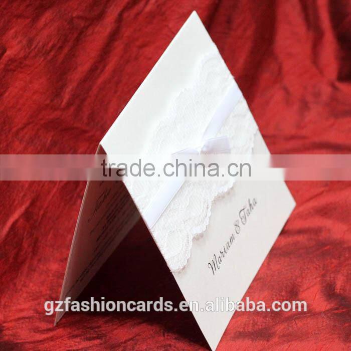 2014 Royal Unique Wedding Invitation Cards with Lace and Buckle