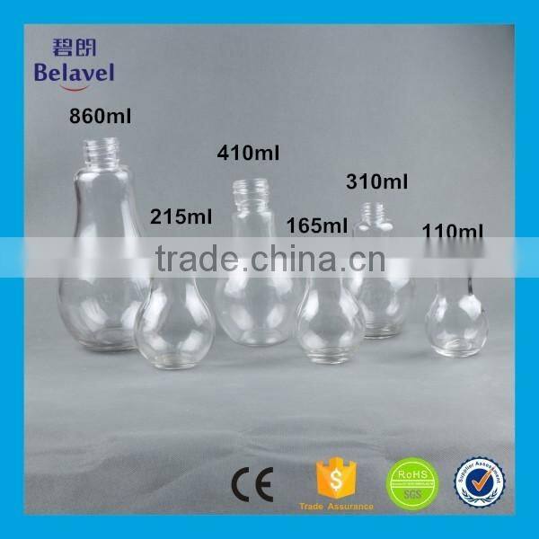 410ml 310ml light bulb glass juice bottle unique glass beverage bottle