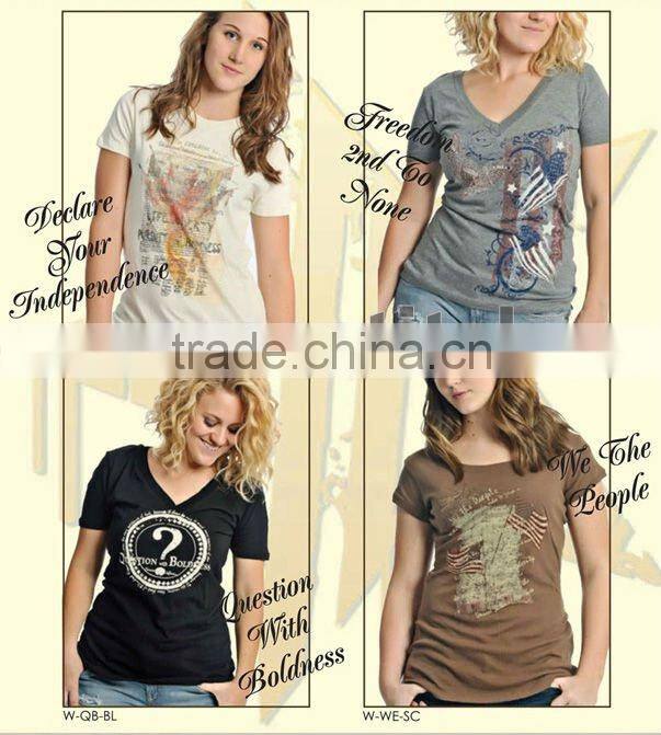 Hot sale! rhinestone T-shirt design