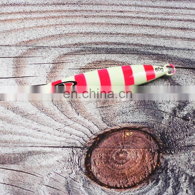 JOHNCOO 60G 80G 100G Jigging Lure Lead Jig Mental Luminous Lure Fishing