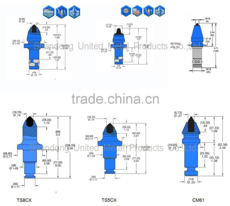 High Quality Trenching Bits/ Tungsten Carbide Trencher Teeth/ Round Shank Trenching Teeth