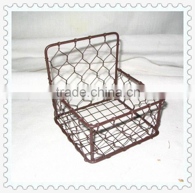 handmade decorative colored plastic coated wire storage basket