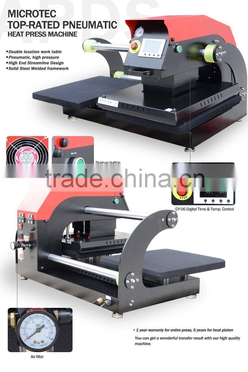 Hot Selling Air Pressed Double Location Pneumatic Heat Press Transfer Machine