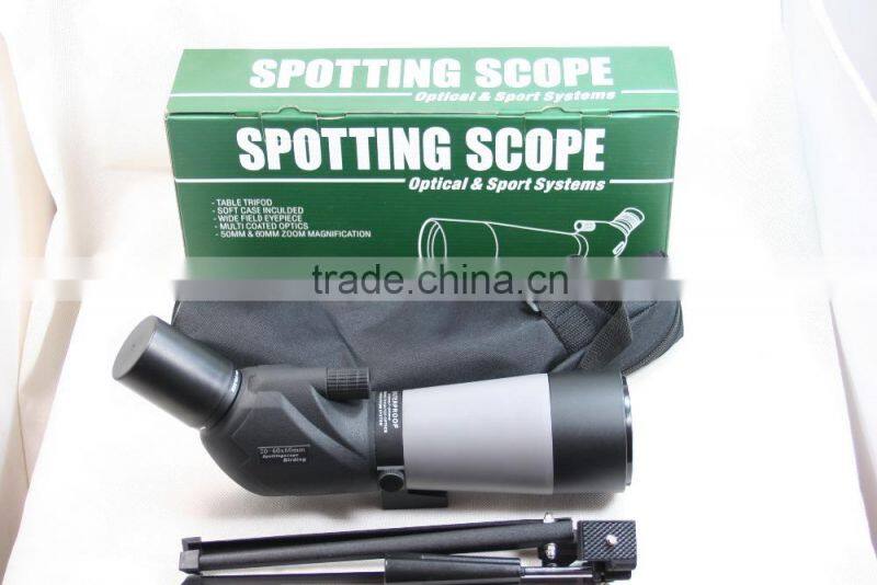 China supplier Professional GOMU 20-60x60 Spotting Scope Landscape Lens Telescope Black made in china