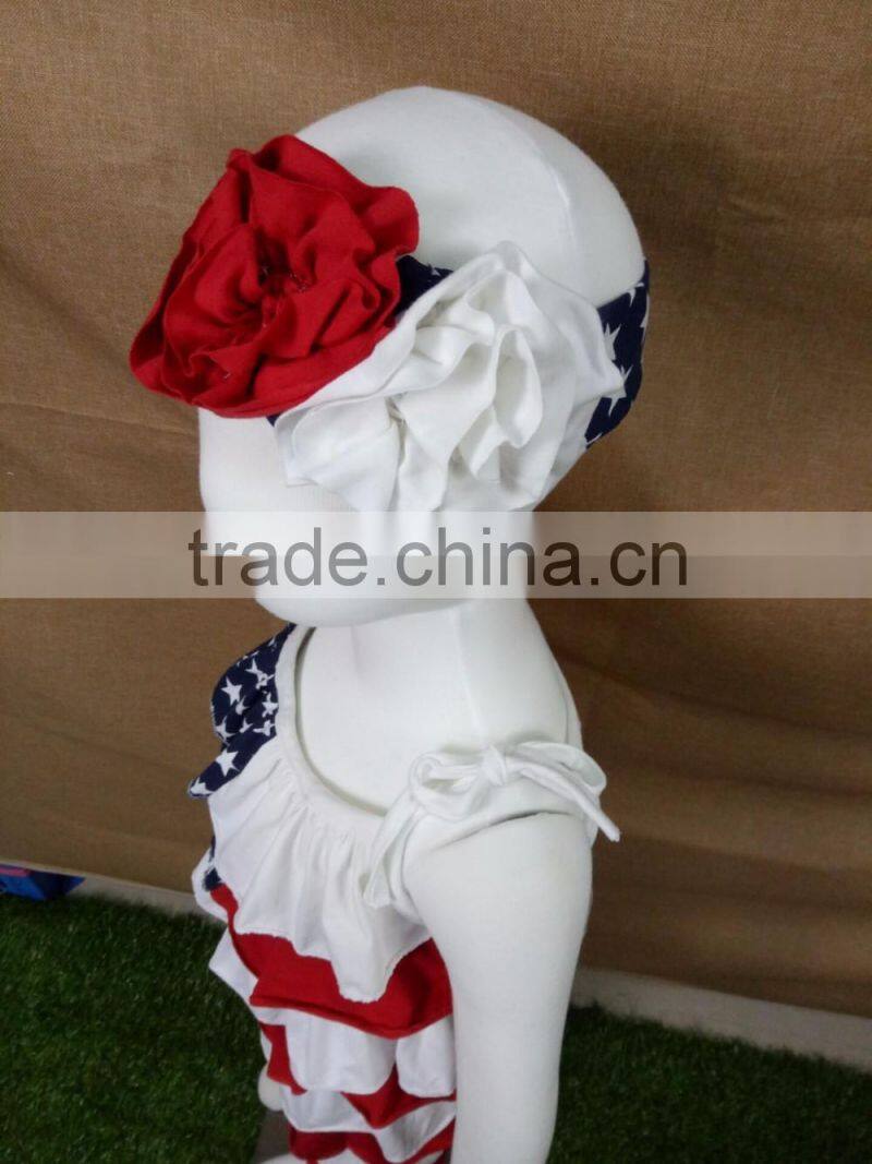 Boutique Outfits Knit Cotton Layered Clothing Sets US Independence Day patriotic striped children suit