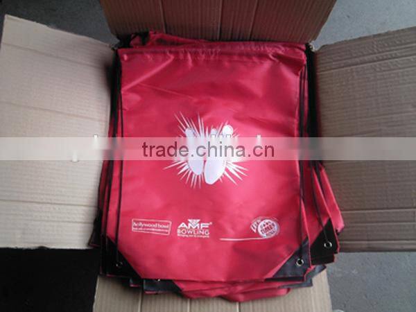 2016 wholesale custom printing cheap polyester drawstring bag