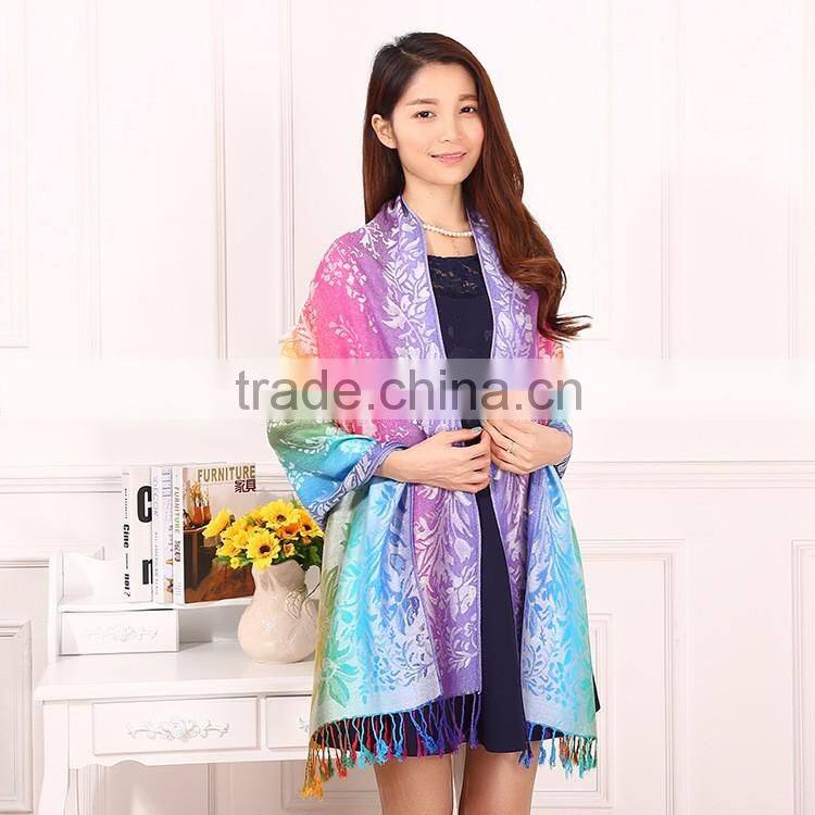 Flower Jacquard Fashion Hijab Arab Shawl