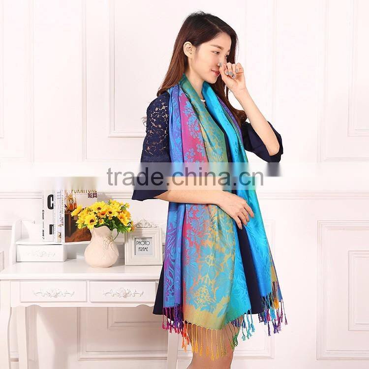 Flower Jacquard Fashion Hijab Arab Shawl