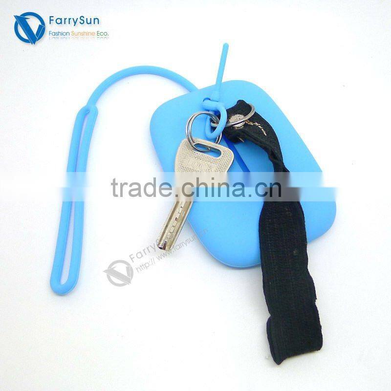 Soft feeling non-toxic silicone key chain coin purse 2012