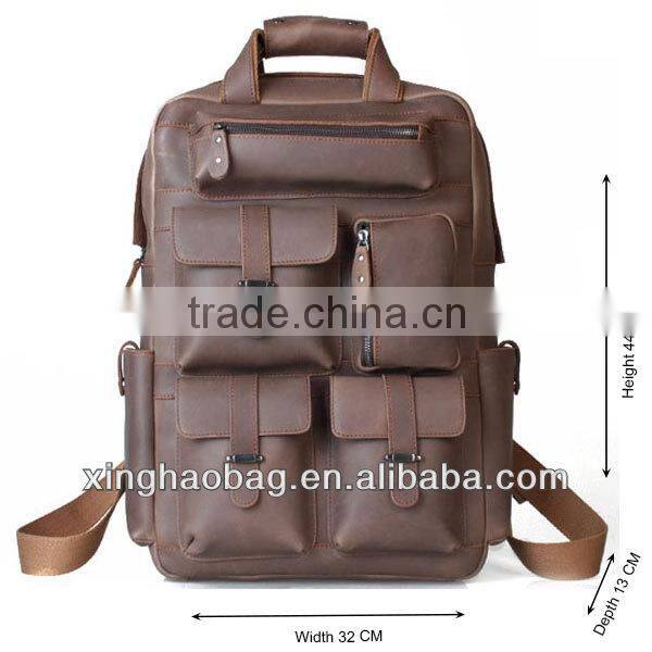 2014 fashion vintage cowhide leather backpack bag for wholesale