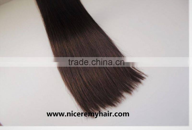 Wholesale top quality 100% human hair clip in hair extensions