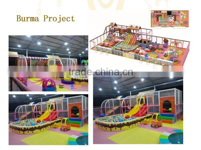 Top quality&service lovely candy theme kids indoor soft play structure