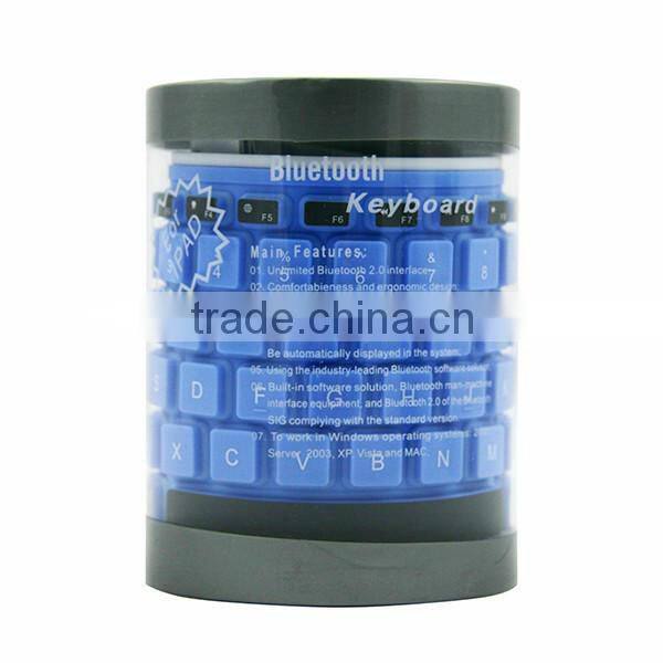 For Apple SAMSUNG Wireless Bluetooth Keyboard Desktop Notebook Portable Waterproof Silica Soft Folding Keyboard