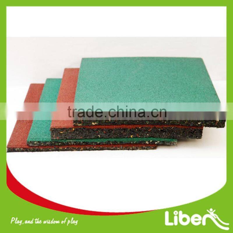 Red Green Color Differen Thickness Rubber Tile Floor Mat for Outdoor Playground