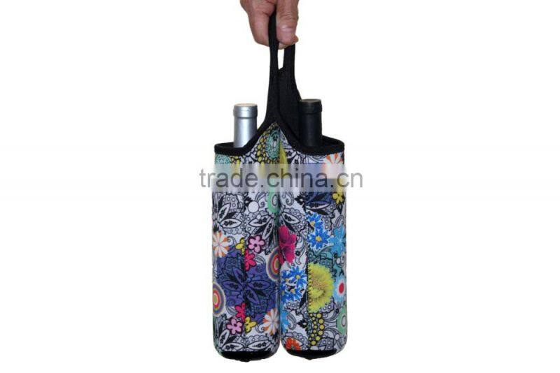 Neoprene double wine bottles sleeve holder