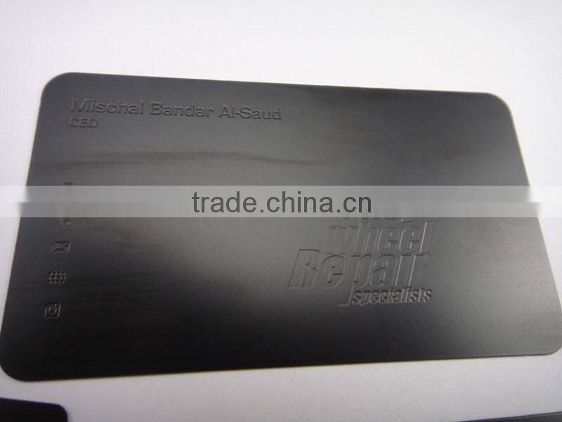 High quality stainless steel black laser carve metal name cards
