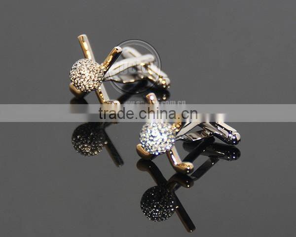 New Arrival Fashion Cufflinks Novelty Golf Design Best Gift For Men Cufflinks Wholesale Retail Gold Silver Metal Golf Cuff Links