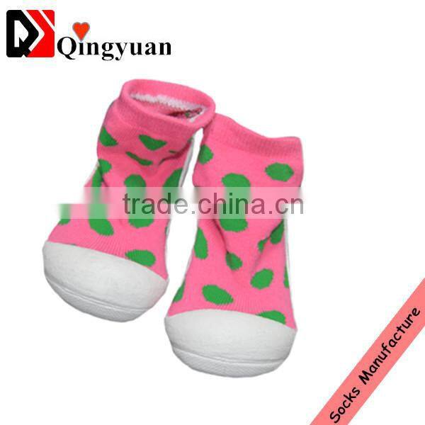 wholsales anti-slip kids/baby/children socks shoes rubber sole socks