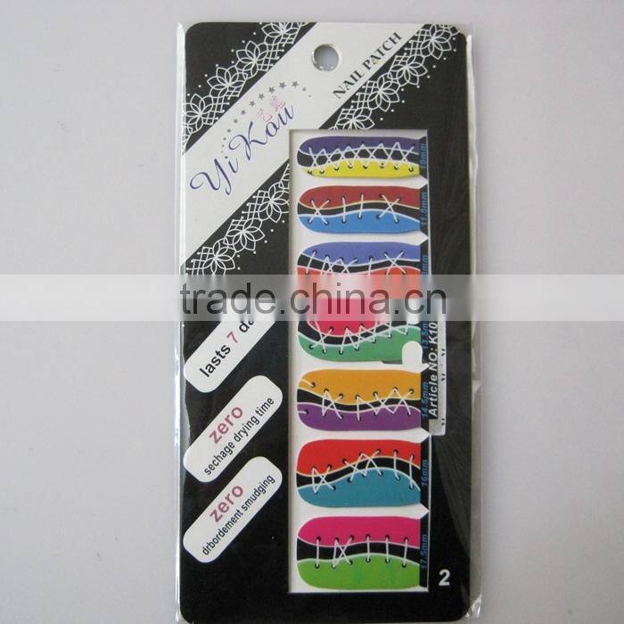 Hot sale nail art Decals sticker 14 tips mixed Self Adhesive foil sticker